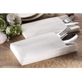 thumbnail image 5 of Paquete de 50 servilletas de tela desechables, bolsillo para cubiertos incorporado, para fiestas de bodas, tacto de lino blanco, dobladas previamente para cubiertos, 5 of 5