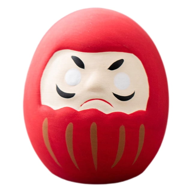 Figura de Daruma japonesa, estatua de cerámica, decoración del hogar, centro de mesa creativo, adorno decorativo de mesa, regalo para estante de mesa Rojo
