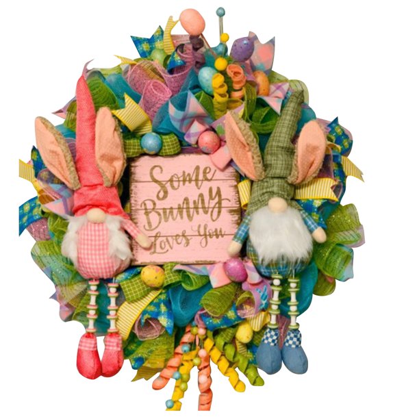Cateissary Guirnalda de trasero de conejito ladrón de Pascua con guirnalda de Cruz de Pascua decoración del hogar de boda de primavera adornos de Kits de decoración para fiestas cuatro Cateissary HA003715-04
