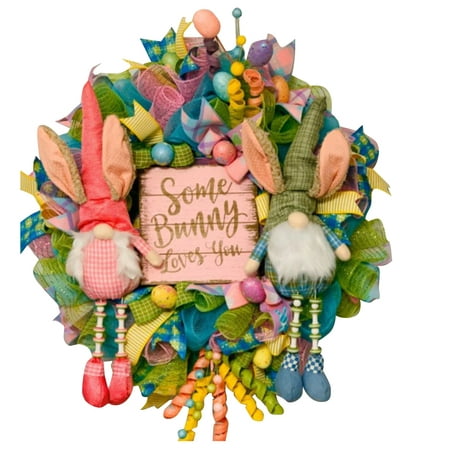 

Hi.FANCY Easter Wreath Pendant Animal Shape Garland Ornament Festival Hanging Decoration Prop Type 4
