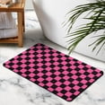 thumbnail image 2 of Luxury Soft, Absorbent Long Bath Mat: Checkered Non-Slip Bathroom Runner Rug. Easy to Clean Microfiber Floor Mats for Bathtub Showers, 20x32in, 2 of 5