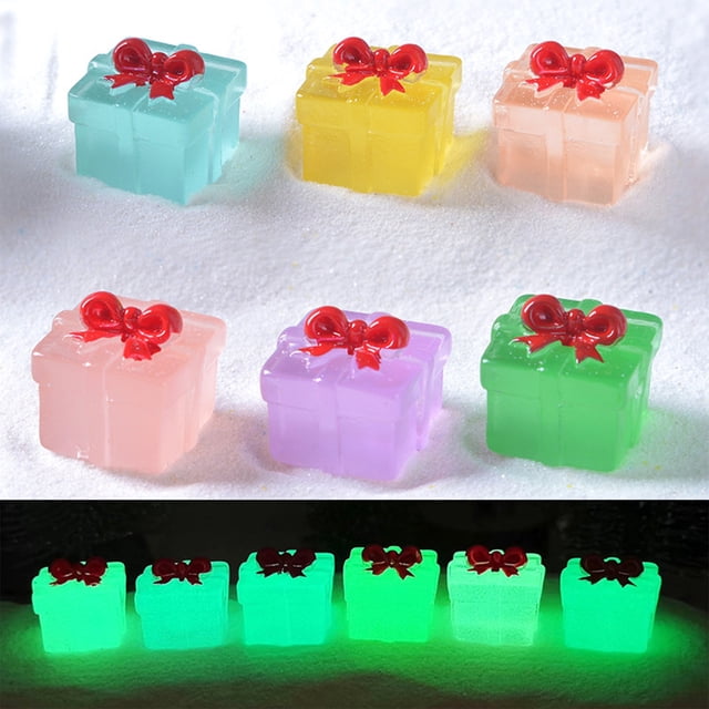 Xihbxyly Mini Cajas de Regalo, Diseño Luminoso Transparente, Decoración Navideña Diy, Opciones Multicolor, Adornos de Escena Personalizables, Empaque de Regalo Navideño, Juego de 12, Tamaño 1,8 X 1,9