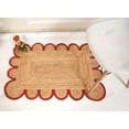 thumbnail image 5 of Area Rug Natural Jute Hand Braided Rug Red Scalloped, 5 of 5