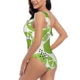 thumbnail image 5 of Yiaed Green Various Lemons Print Women One Piece Swimsuits Tummy Control One Shoulder Bathing Suits Pattern Ruffle Swimwear-Large, 5 of 8