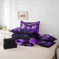 thumbnail image 6 of Castle Fairy Purple Butterfly Girl Twin Bedding Sets,Floral Rose Bedding Comforter Set, 6 of 8