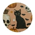 thumbnail image 4 of HAOXIT Cute Black Cat Round Table Cloth Halloween Skull Polyester Tablecloth  Waterproof Tablecloth Dinning Table Cover for Indoor Outdoor Party Picnic 46-50, 4 of 8