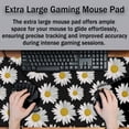 thumbnail image 4 of Big Mouse Pad Black Desk Pad Large Gaming Mousepads Pc Mouse Pads Office Items Non-Slip Rubber Base Waterproof with Stitched Edges 35.4 X 15.7 for Game Office, White Daisies, 4 of 6
