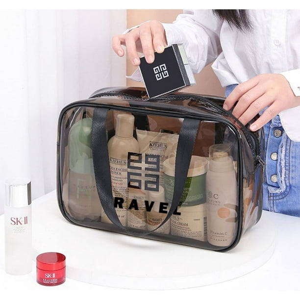 Neceser Transparente Gris 3 Piezas Neceser Transparente Neceser para Hombres y Mujeres Neceser de Viaje de PVC Impermeable Multifuncional Varios Tamanos Pequeno Mediano Grande JM Walmart en linea