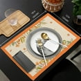 thumbnail image 4 of Happy Fall Placemats Set of 4, Autumn Leaves Table Mats Linen Fabric Placemat 12 x 18 Inch Heat Resistant Table Mats for Fall Harvest Thanksgiving Home Kitchen Decor Supplies, 4 of 4