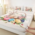 thumbnail image 4 of Erosebridal Cartoon Easter Egg Queen Sheet Sets,Kawaii Rabbit Bunny Happy Easter Theme Bed Set For Kids Girls 4 Pieces, 4 of 6