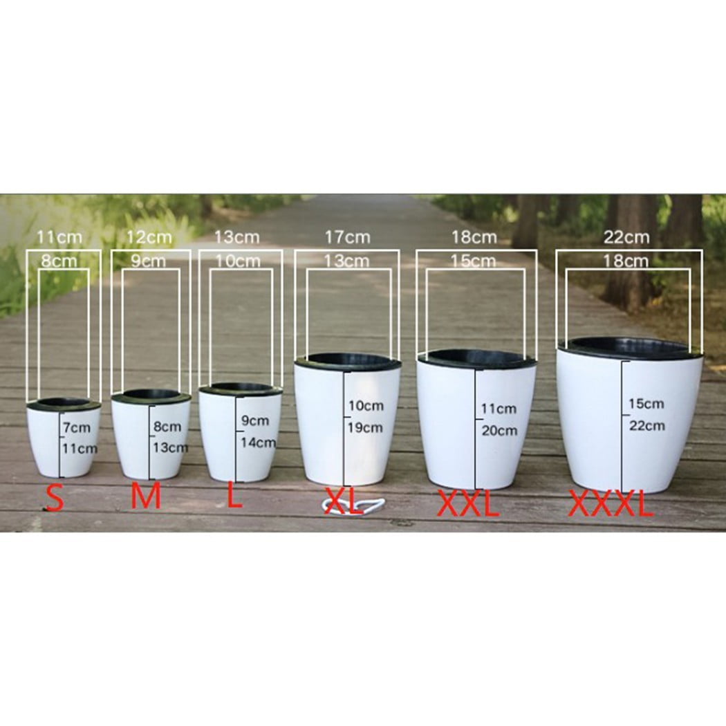 1 SET Durable Plastic Selfwatering Flower Pot Flowerpot Imitation