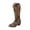 Brown, variant on EliteGoogv Womens Leopard Print Over Knee Boots High Heel Pointed Toe Tall Boots For Women Fall Winter Statement Footwear US:5.5