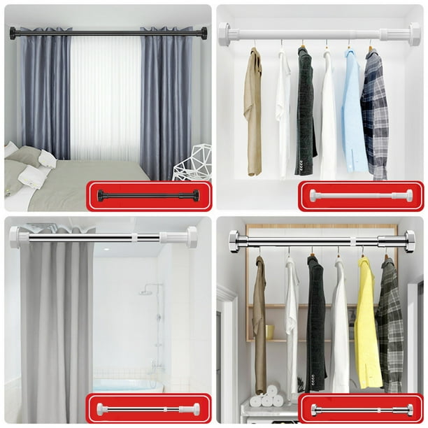 Poste Telescópico De Acero Inoxidable Barra Telescópica Ajustable Para Cortina De Acero Inoxidable, Sin Perforaciones, Para Cortinas De Ducha Y Optimización Del Espacio, 50-80cm (1 Unidad) Rkxzt