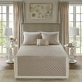 thumbnail image 2 of Madison Park Queen Breanna 4-Piece Cotton Reversible Tailored Bedspread Set, Khaki, 2 of 8