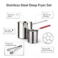 thumbnail image 5 of Stainless Steel Deep Fryer Pot Set - 4 Pcs Small Frying Pot with Fry Basket, Steam Rack, Tong, Heavy Duty Home Kitchen French Fries Chicken Fryer Kit, 5 of 7