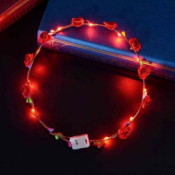Corona LED, 10 diademas con luces de flores, diademas decorativas de flores, Corolla, accesorios florales para mujer, Corolla, luz para fiesta de bodas.