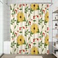 thumbnail image 2 of 72x72 Inch Fabric Shower Curtain Waterproof Polyester, Daisy Floral Print, 2 of 6