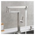 thumbnail image 1 of Brass Folding Kitchen Faucet Double Joint Swing Arms Hot & Cold Water Three Section Extension Sink Faucet Dual Functions Tap ,Easy Opearte, 1 of 7