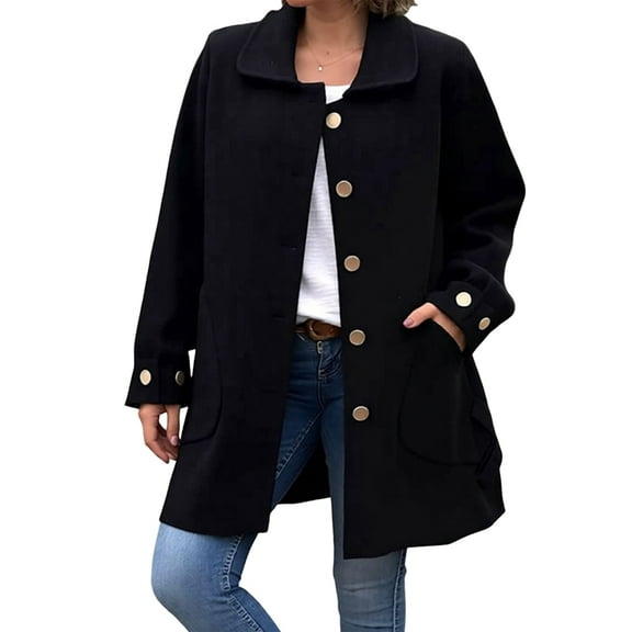 Womens Fall Long Cardigan Sweater Trendy Knit Jacket Coat Dressy Blazer Coatigan Black S