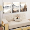 thumbnail image 2 of Neutral Mountain Wall Art Set of 3, Forest Landscape Canvas Artwork Modern Pictures Abstract Watercolor Painting Prints for Wall Decor Aesthetic, for Living Room Bedroom Framed 12x16 inch, 2 of 7
