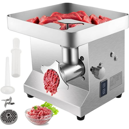 VEVORbrand Commercial Meat Grinder 1100W 660lbs/h Stainless Steel Electric Sausage Maker Detachable Head Easy Clean with Waterproof Switch Perfect for Restaurants Supermarkets Butcher Shops