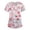 Pink, variant on Scrub Tops Women Healthcare Worker Scrub Tops V Neck Short Sleeve Floral Print Shirts