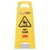 Caution Wet Floor Floor Sign, Plastic, 11 X 12 X 25, Bright Yellow