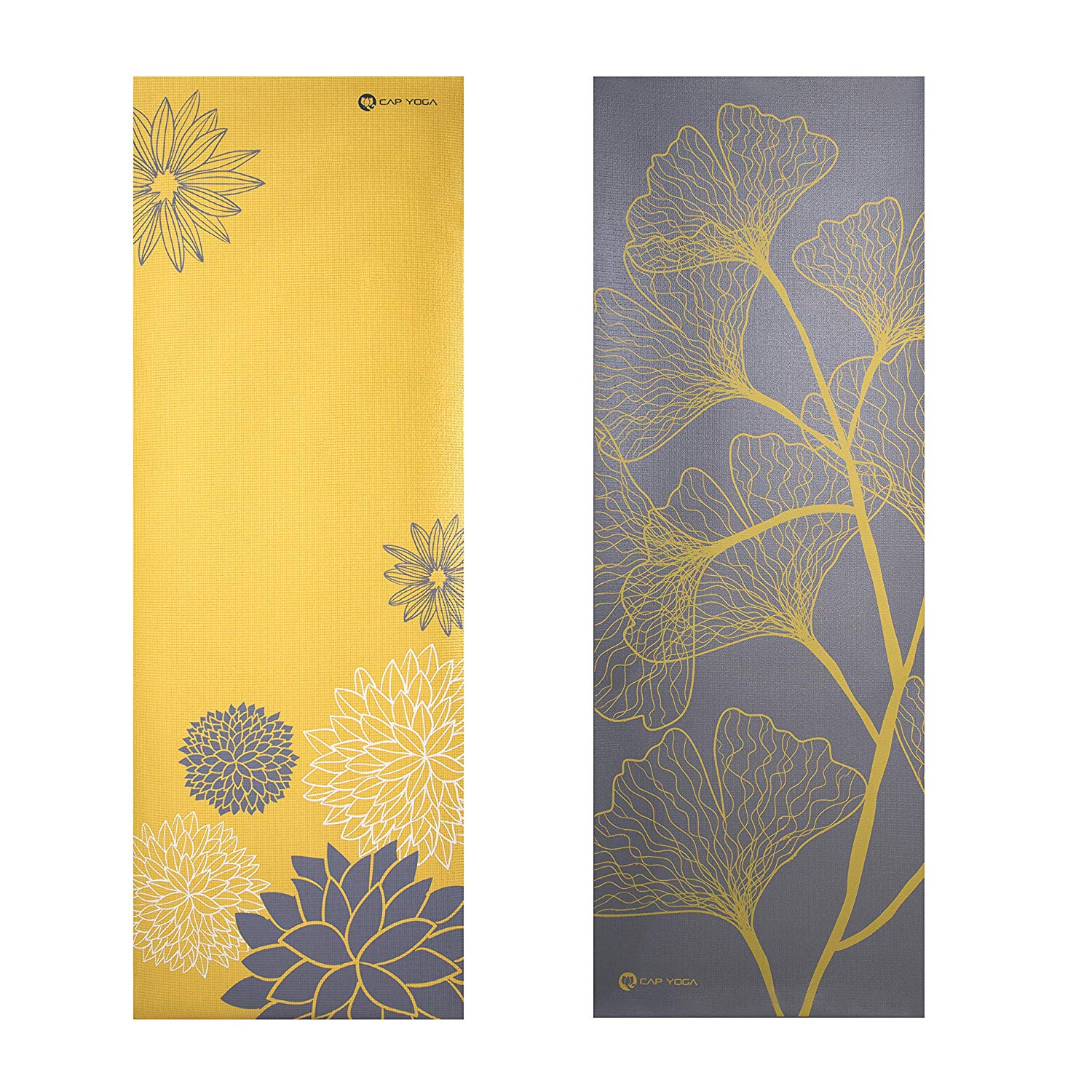 CAP Yoga Reversible Yoga Mat, 5mm with Carry Strap, Dahlia and Ginkgo - image 3 of 5