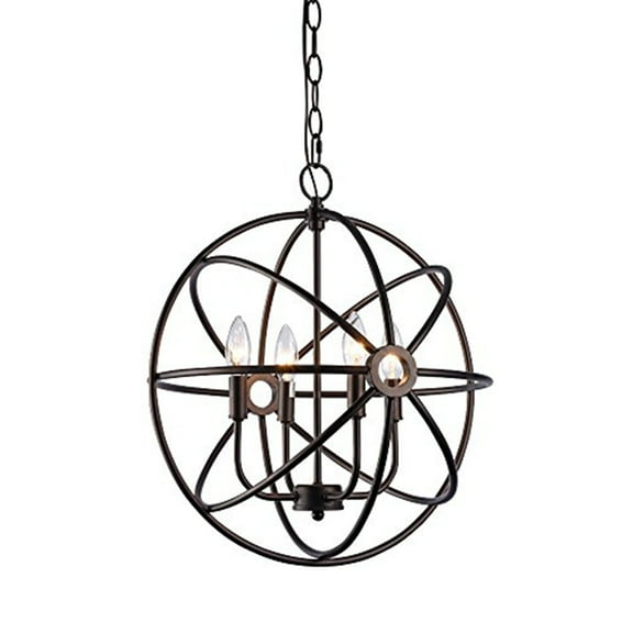 CHLOE Osbert Industrial-style 4 Light Rubbed Bronze Ceiling Pendant 16" Wide