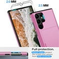 thumbnail image 5 of Benbenjaytek for Samsung Galaxy S25 Ultra Wallet Case with Card Holder, 2X Screen Protector Dual Layer Heavy Duty Protective Hidden Card Slot Case for Galaxy S25 Ultra 6.9" 2025 (Rose Pink), 5 of 7