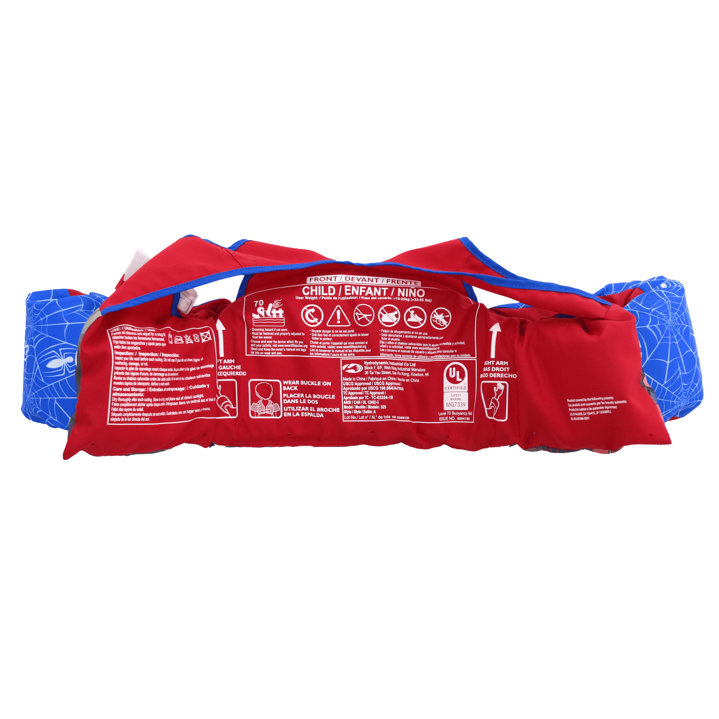 Spiderman Life Jacket for Kids, Children’s Paddle Pal Swim Life Vest, 33-55 lbs., Unisex