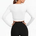 thumbnail image 7 of Staron Women's Short Sleeve Wrap Cardigan Yoga Cover Up Casual Cropped Top with Hood Comfortable Sports Leisure Tops, White XL, 7 of 7