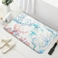 thumbnail image 2 of Beach Ocean Bath Rugs, Coral Nautical Bath Mat for Bathroom, Summer Coastal Kitchen Rugs Shower Bathtub Doormats 17X29in, 2 of 4