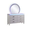 thumbnail image 2 of Matrix Furniture Perla Modern Style 5PC King LED Bedroom Set Made with Wood in white, 2 of 5