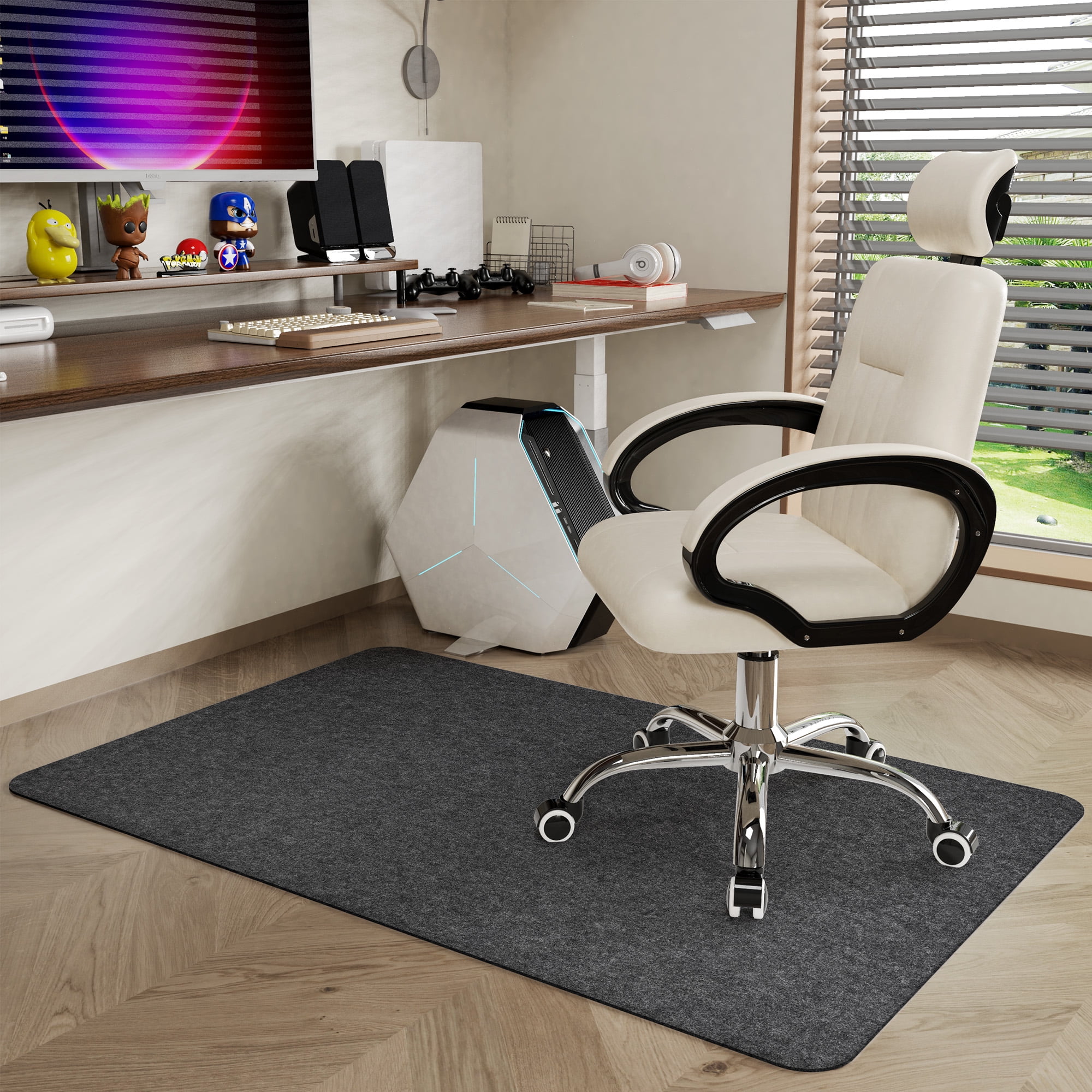 Chair Mat 55x35Office Chair Mat for Hardwood Floor,Floor Protector For  Desk Chair,Light Gray 