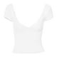 thumbnail image 5 of Camiseta elegante con cuello en V para mujer: top informal de color liso que realza la figura, 5 of 6