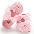 thumbnail image 4 of Huowey Fashion Girls Princess Style Exquisite Solid Color Flower Bow Shoes Baby Shoes Comfort Footwear, 0-6 Months, 4 of 4