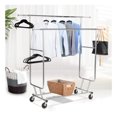 Bennium Rolling Clothes Rack 250 lbs Load Capacity Double Rail Garment ...