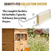 Active Eco-Friendly Wooden Cedar Bee Habitat Combo Pack with 7 Flow Beehive Frames, Brown