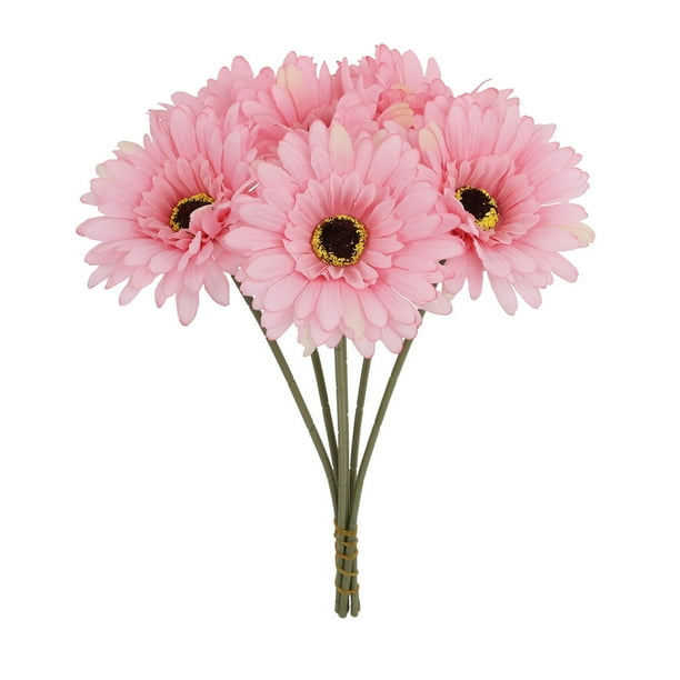 Juego de 6 Piezas de Flores de Seda de Crisantemo Artificial de 10,23 Pulgadas, Adecuado para el Día de la Madre, Pascua, Cocina Familiar, Decoración de Boda