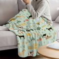 thumbnail image 3 of Cartoon Farmhouse Blanket Soft Cozy Warm Throw Blanket for Couch, Plush Fuzzy Flannel Fleece Blankets for Sofa, Cute Watercolor Cabin Animals Trees Green Bed Blankets Gifts for Men, 40"x50", 3 of 9