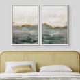 thumbnail image 3 of IDEA4WALL Framed Canvas Print Wall Art Set of 2 Gold & Gray Pastel Watercolor Stroke Geometric Abstract Modern Art Decorative Contemporary Artwork for Bedroom, Office - 16"x24"x2 Panels White, 3 of 5