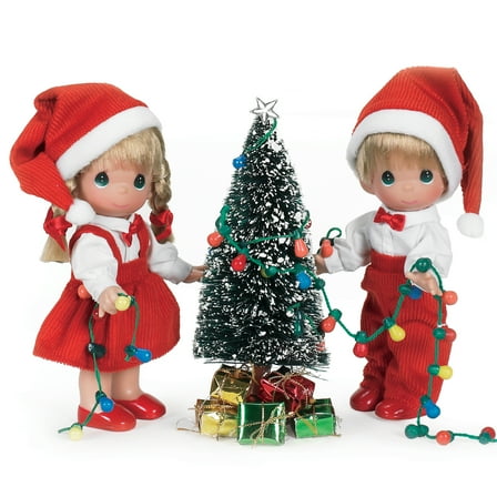 Precious Moments Dolls By The Doll Maker, Linda Rick, Set of Dolls, You Light up My Life Christmas Set, 7 inch Doll