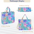 thumbnail image 6 of FORMRS Womens Corduroy Tote Bag Crossbody Shoulder Handbag with Pocket, Neon Starfish Pattern, 6 of 7