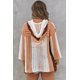 thumbnail image 1 of ABPHQTO Jersey de mujer con capucha y aberturas colorblock a rayas blancas, 1 of 5