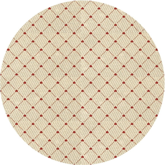 Ahgly Company Machine Washable Indoor Round Transitional Moccasin Beige Area Rugs, 7' Round