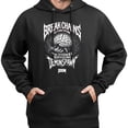 thumbnail image 3 of Sudadera Unisex con Capucha Negra, Estampado Gráfico Estilo Alternativo, Algodón y Poliéster, 3 of 5