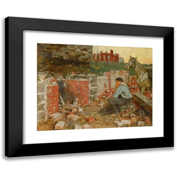William Gilbert Gaul 14x12 Black Modern Framed Museum Art Print Titled - Return Home (1907-1909)