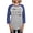 Heather/Blue, variant on - Proud Army Mom Black Long Sleeve T Shirt - Womens Baseball Tee
