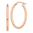thumbnail image 1 of 14k Rose Gold Oval Tube Hoop Earrings, 1 of 8
